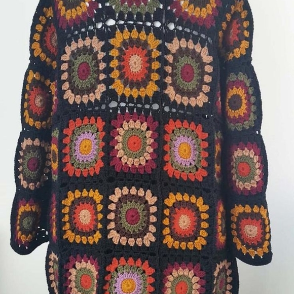Granny Square Boho Cardigan Vintage 